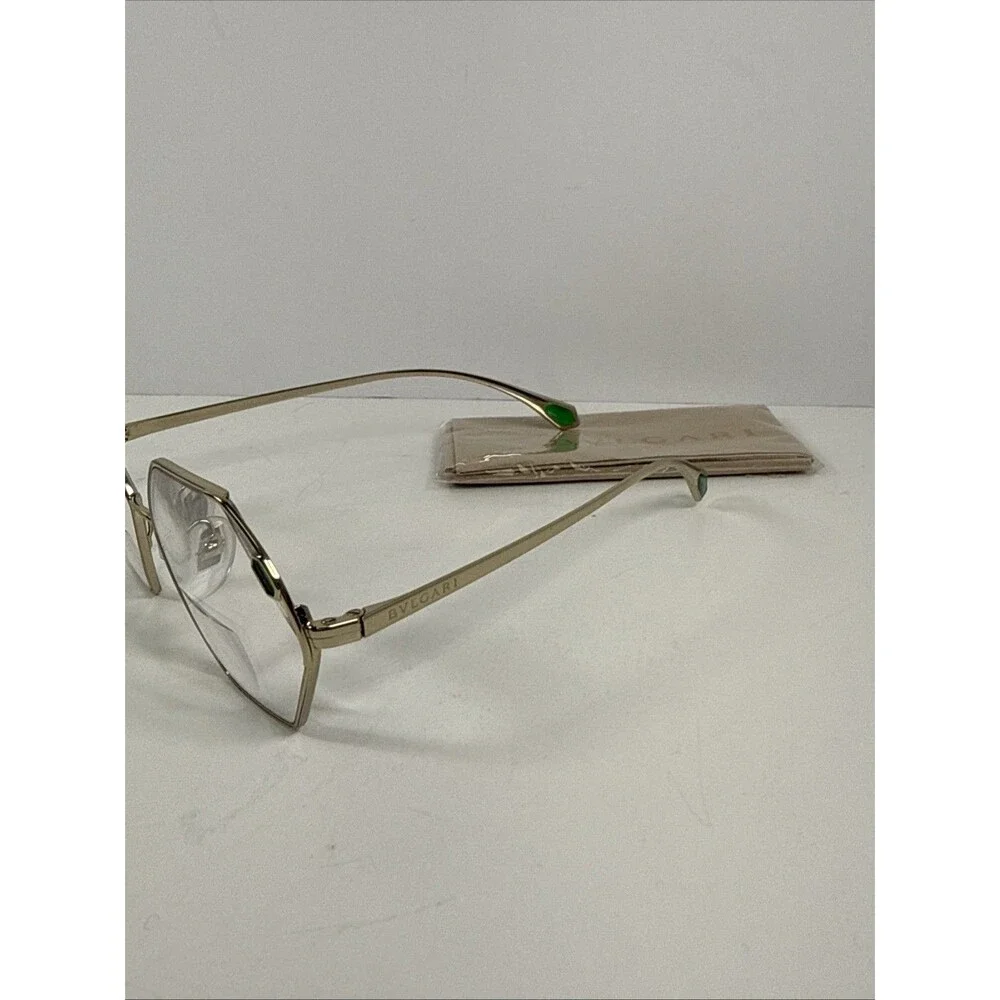BVLGARI BV 2238 278 GOLD GREEN CRYSTALS GUNMETAL AUTHENTIC EYEGLASSES 53-16